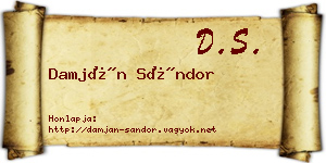 Damján Sándor névjegykártya