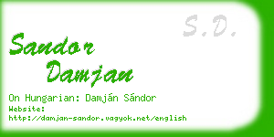 sandor damjan business card